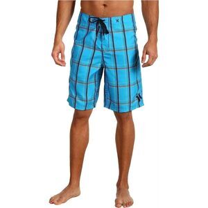 Hurley Mens Puerto Rico Board Shorts 10” Inseam Blue Plaid Size 31